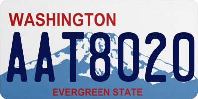 WA license plate AAT8020