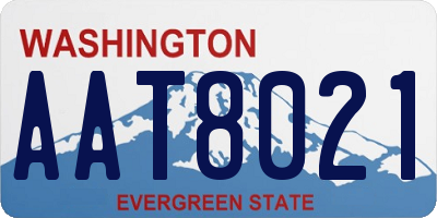 WA license plate AAT8021