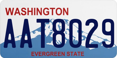 WA license plate AAT8029