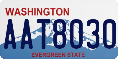 WA license plate AAT8030