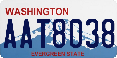 WA license plate AAT8038