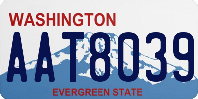 WA license plate AAT8039