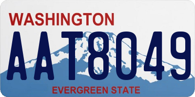 WA license plate AAT8049