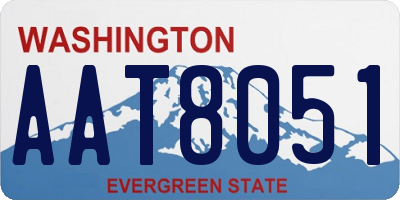 WA license plate AAT8051