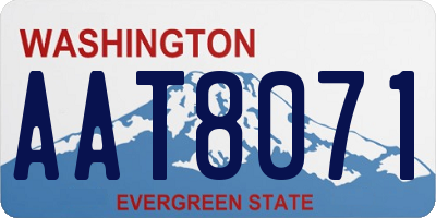 WA license plate AAT8071