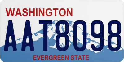 WA license plate AAT8098