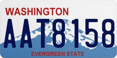 WA license plate AAT8158