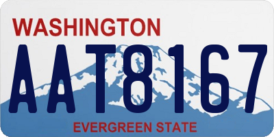 WA license plate AAT8167