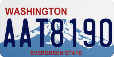 WA license plate AAT8190