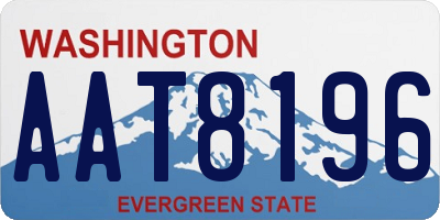 WA license plate AAT8196