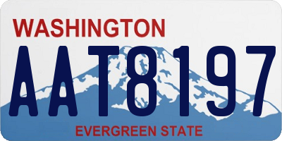 WA license plate AAT8197