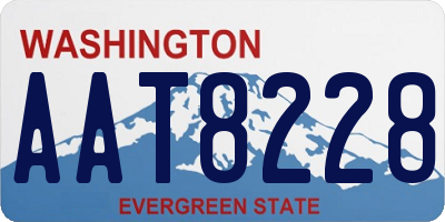 WA license plate AAT8228