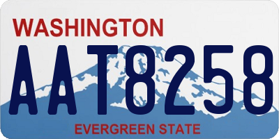 WA license plate AAT8258