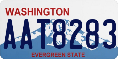 WA license plate AAT8283