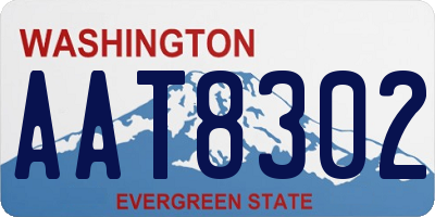 WA license plate AAT8302