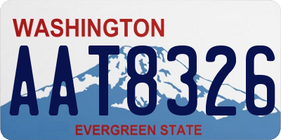 WA license plate AAT8326
