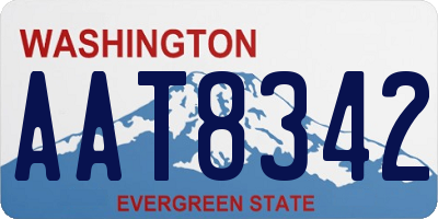 WA license plate AAT8342