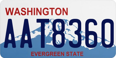 WA license plate AAT8360