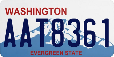 WA license plate AAT8361