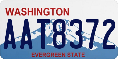 WA license plate AAT8372