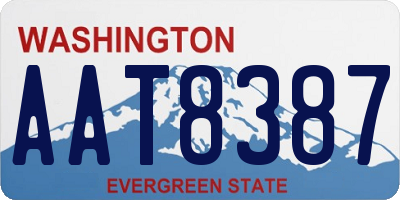 WA license plate AAT8387