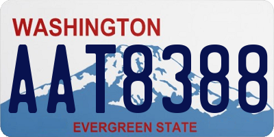 WA license plate AAT8388