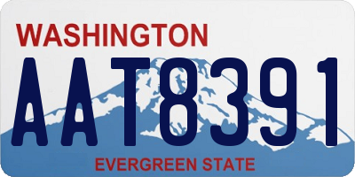 WA license plate AAT8391
