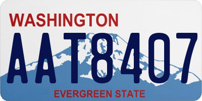 WA license plate AAT8407