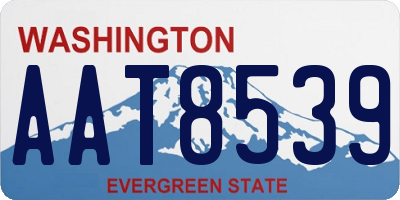WA license plate AAT8539