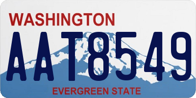 WA license plate AAT8549