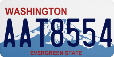 WA license plate AAT8554