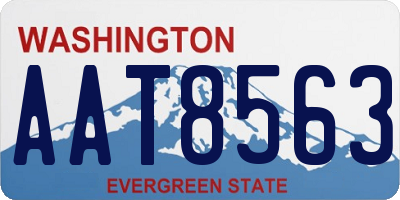 WA license plate AAT8563