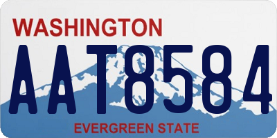 WA license plate AAT8584