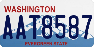 WA license plate AAT8587