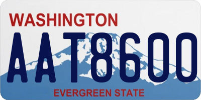 WA license plate AAT8600