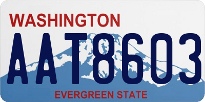 WA license plate AAT8603