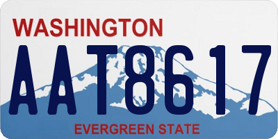 WA license plate AAT8617