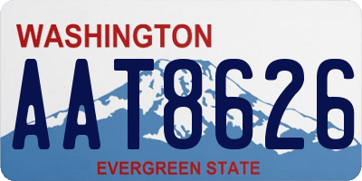 WA license plate AAT8626