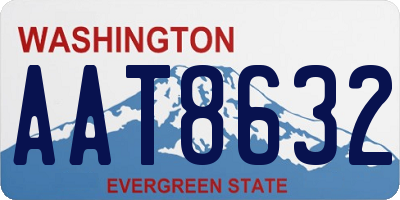 WA license plate AAT8632