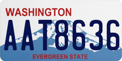 WA license plate AAT8636