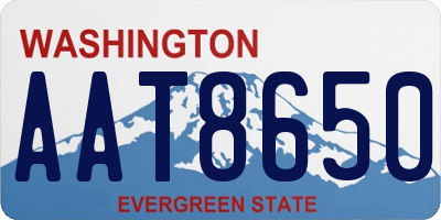 WA license plate AAT8650