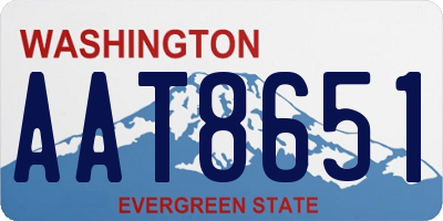 WA license plate AAT8651