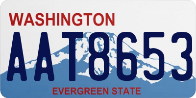 WA license plate AAT8653