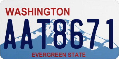 WA license plate AAT8671