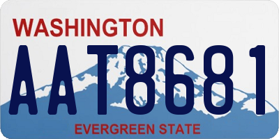 WA license plate AAT8681