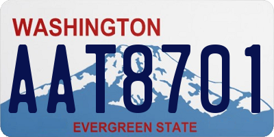 WA license plate AAT8701
