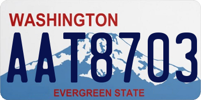 WA license plate AAT8703