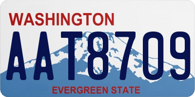 WA license plate AAT8709