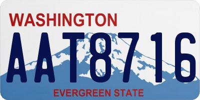 WA license plate AAT8716