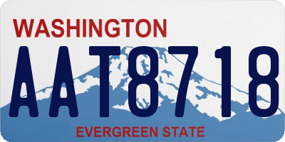 WA license plate AAT8718